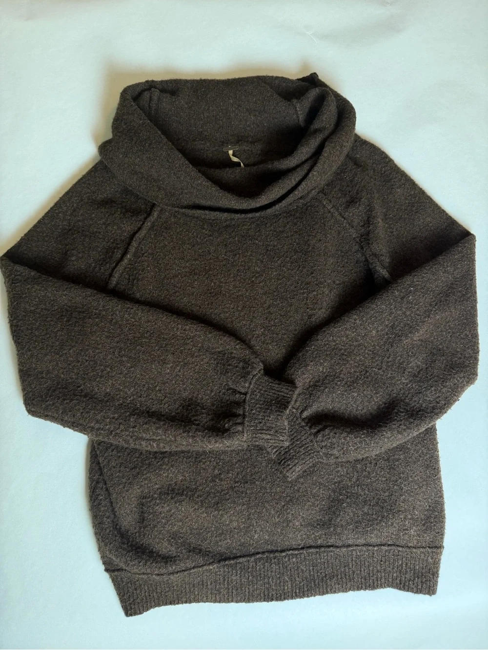 Free People Chocolate Brown Cowl Neck Sweater